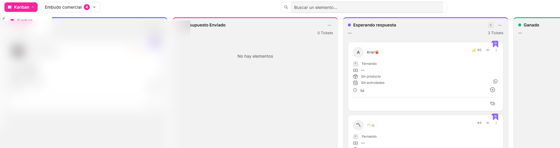 Cómo cambiar entre la vista Kanban y la vista de lista — Waclis Inbox