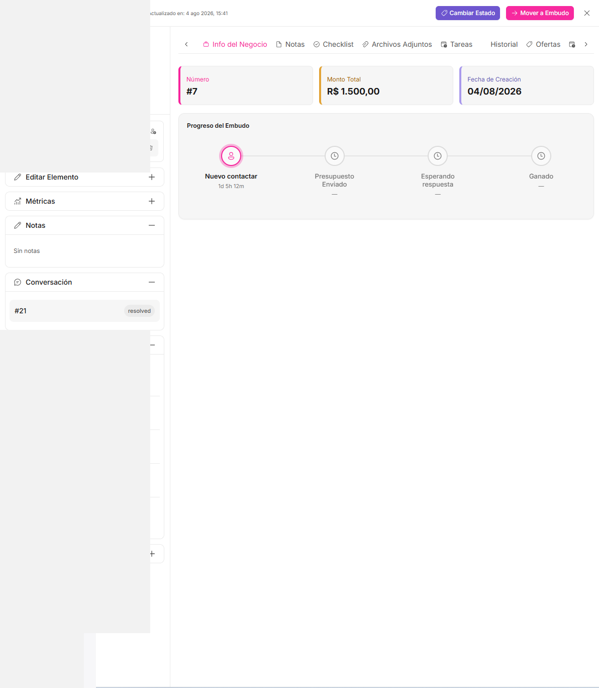 Referencia de secciones y campos de una tarjeta Kanban — Waclis Inbox