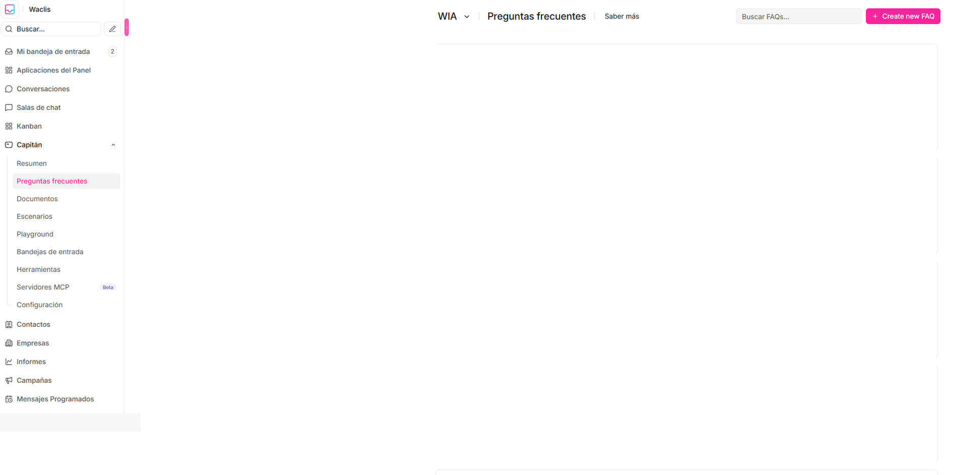 Cómo gestionar preguntas frecuentes de WIA