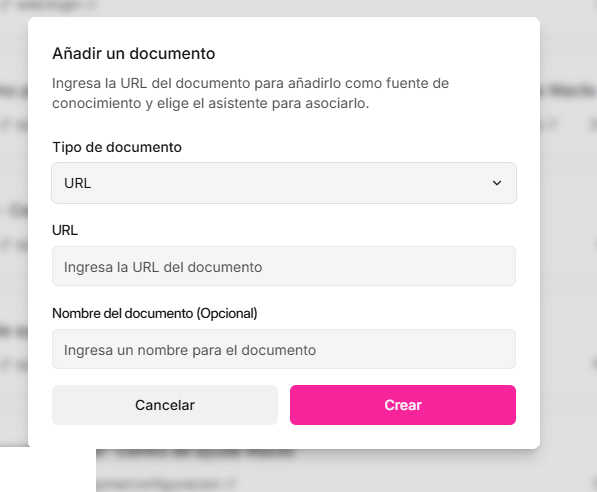 Cómo añadir una fuente de conocimiento por URL