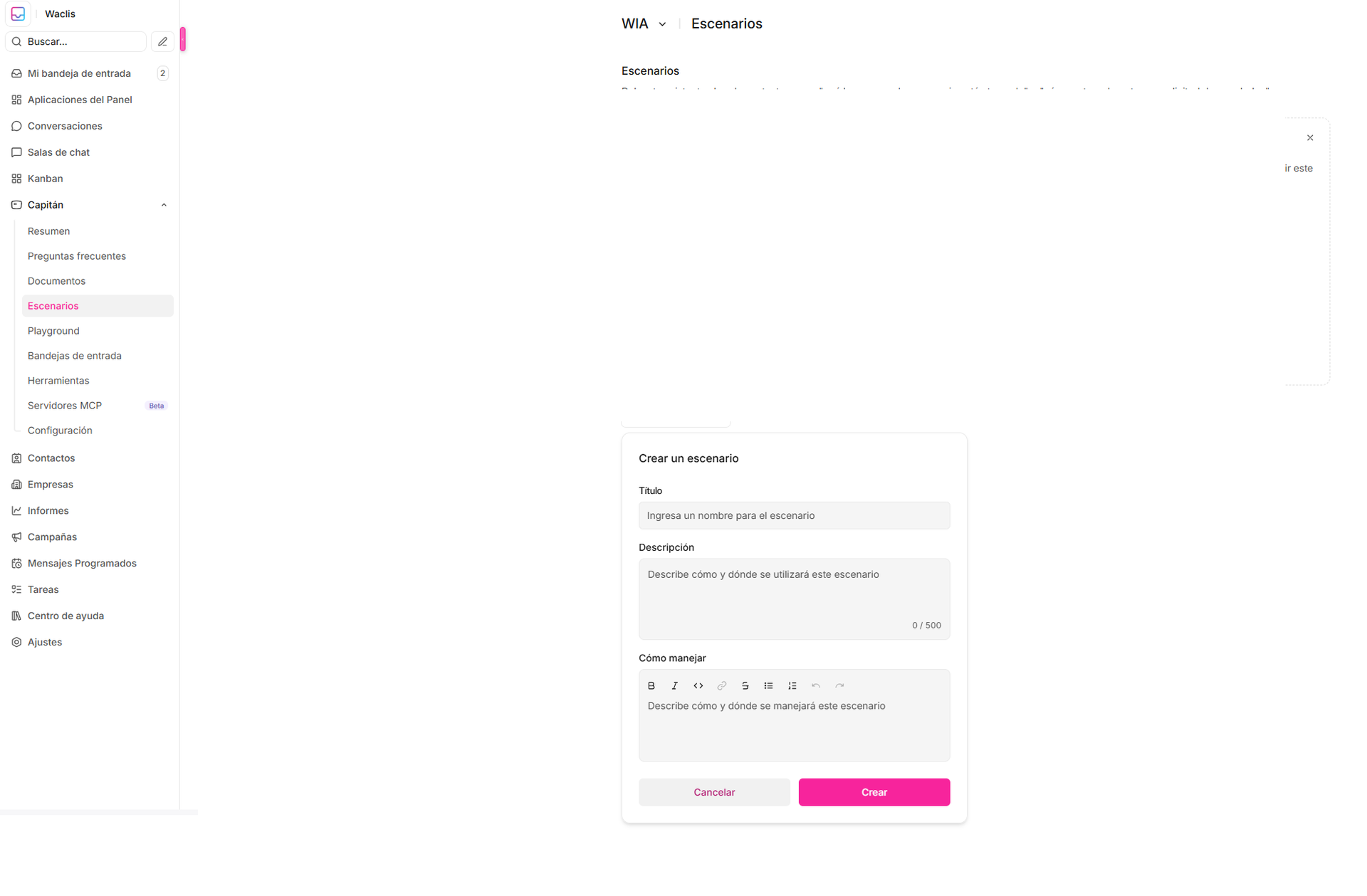 Cómo crear un escenario de respuesta