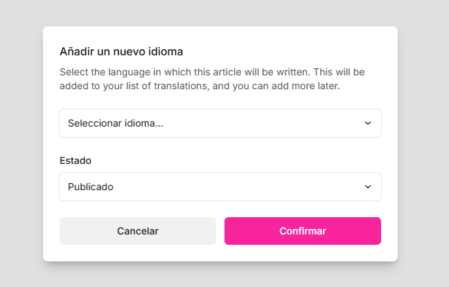 Cómo añadir un idioma al centro de ayuda