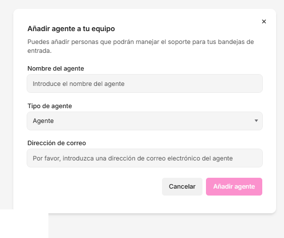 Cómo añadir un agente