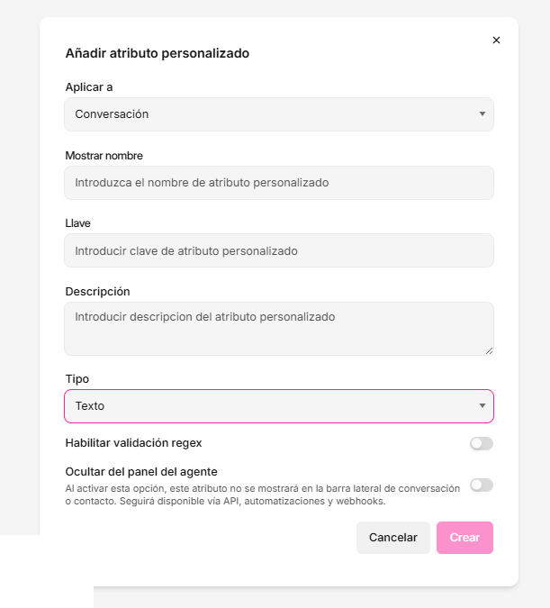 Cómo crear un atributo personalizado