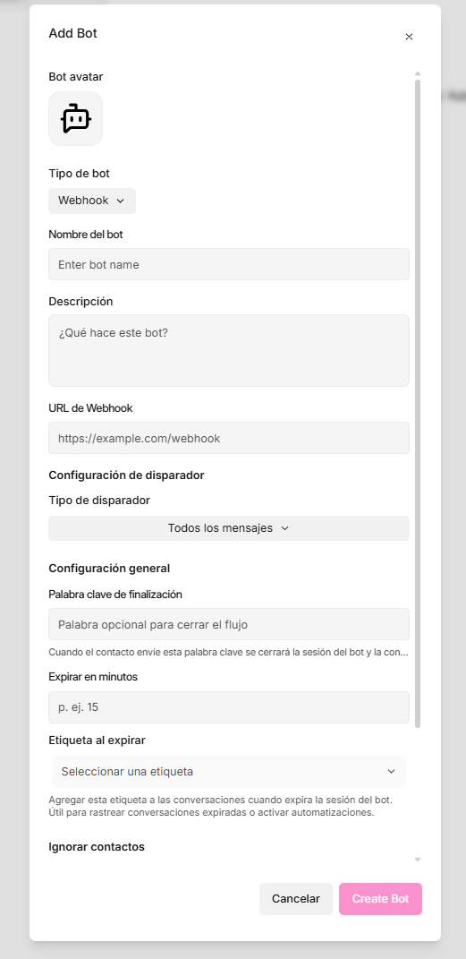 Cómo añadir un bot