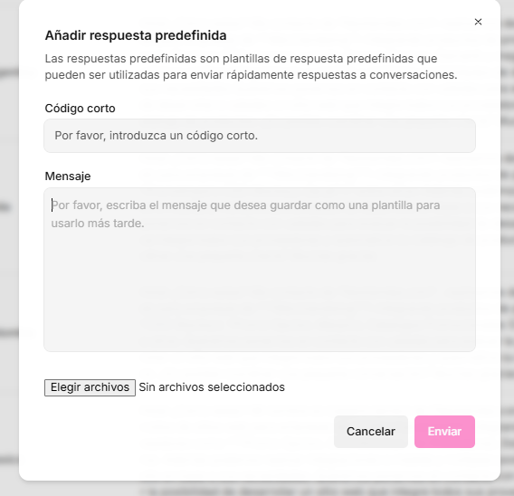 Referencia de códigos, contenido y adjuntos